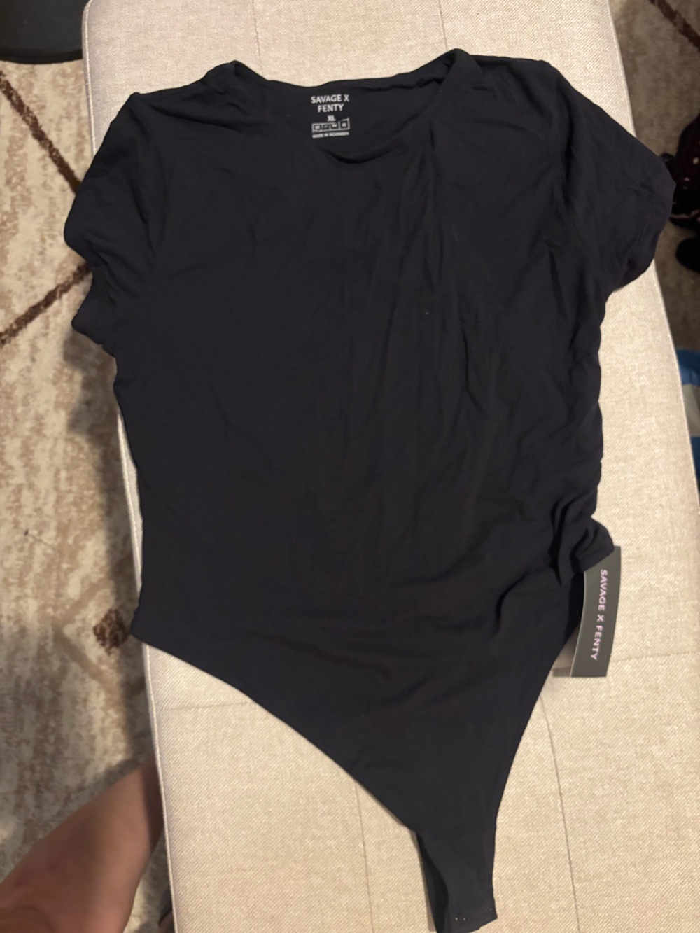 NWT Savage X Fenty Black Short-Sleeve Bodysuit